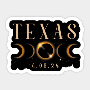 Eclipse Texas Solar Eclipse 2024 Texas 4.08.24 Sticker